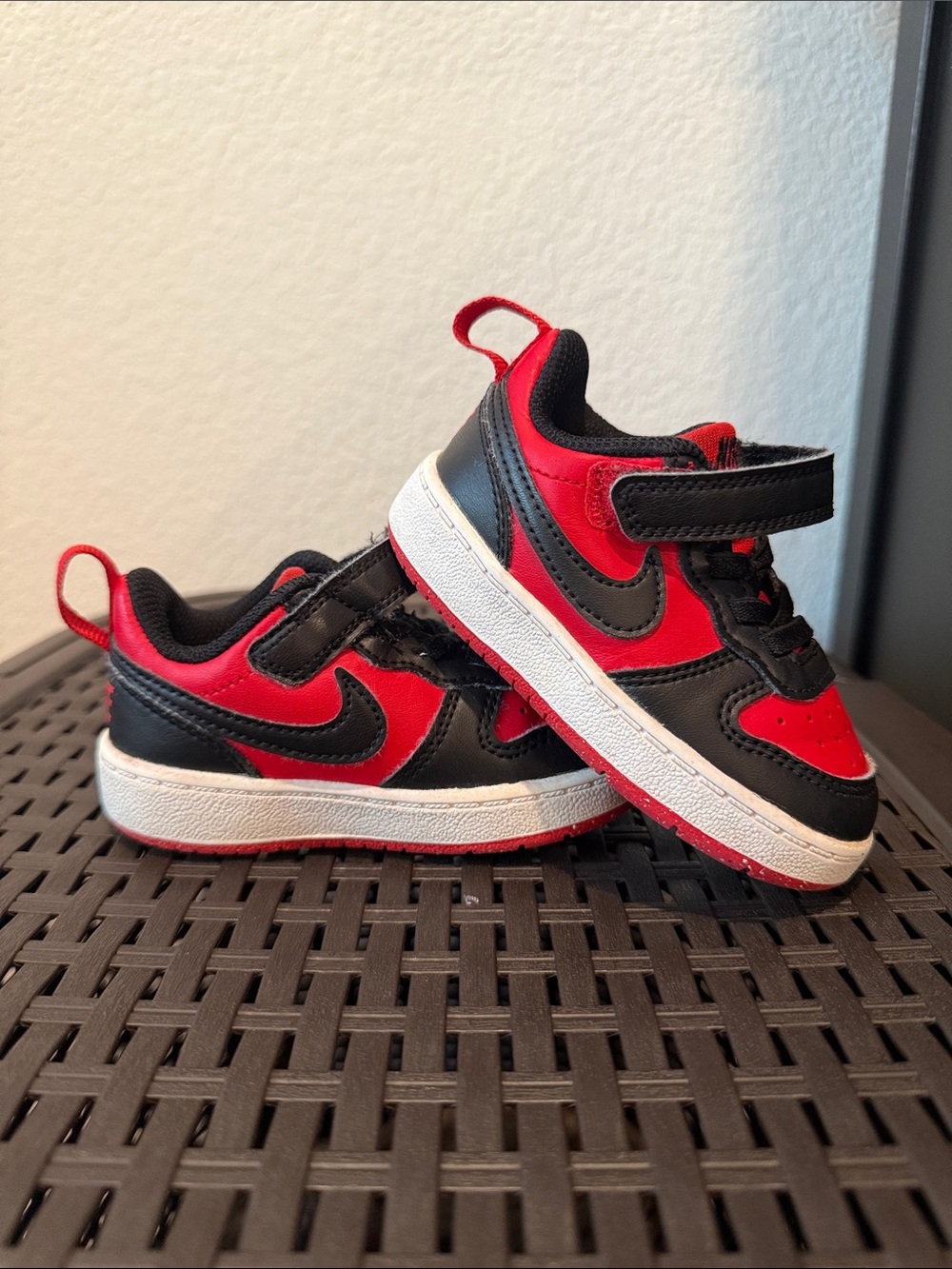 Nike Court Borough Low Recraft with Strap - Red/Black Toddler 5c